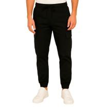 Calça Cargo Jogger Sarja Masculina com 5 Bolsos e Punho Ajustável Calça Cargo Jogger Sarja Masculina com 5 Bolsos e Punho Ajustável