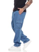 Calça Cargo Masculina 5 Bolsos skate StreetWear Larga Prata Caqui Bege Preta skatista