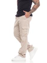 Calça Cargo Masculina 5 Bolsos skate StreetWear Larga Prata Caqui Bege Preta skatista Calça Cargo Masculina 5 Bolsos skate StreetWear Larga Prata Caqui Bege Preta skatista