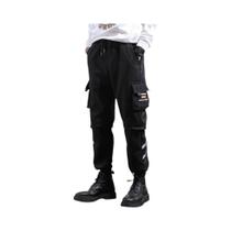 Calça Cargo Masculina Casual - Solta, com Vários Bolsos e Cordão - Ideal para Primavera/Verão