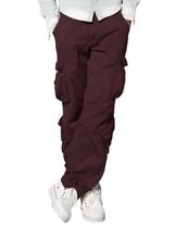 Calça Cargo Masculina Match Wild Vinho Vermelho Algodão Durável Calça Cargo Masculina Match Wild Vinho Vermelho Algodão Durável