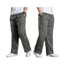 Calça Cargo Masculina Plus Size 6XL - Algodão, Casual, Verão e Primavera