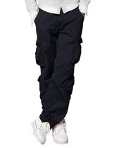 Calça Cargo Match Masculina Corte Reto Cinza Preto