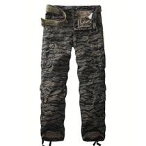 Calça Cargo Militar Camuflada Masculina AKARMY - Casual, 8 Bolsos, Sem Cinto