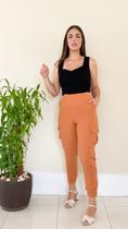 Calça Cargo Moletom - Cor Coral