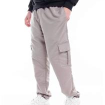 Calça cargo regulagem na barra parachute masculino confortável