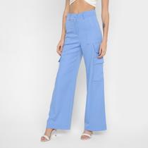 Calça Cargo Road Mel Cintura Alta Feminina