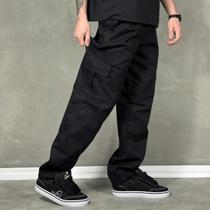 Calça Cargo Sarja Magic Jump Preta Original Street - Calça Cargo Sarja Magic Jump Preta Original Street -
