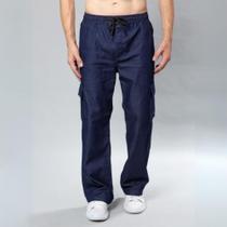 Calça Cargo Streetwear Estilo Largo Balão Jeans Sarja Masculino