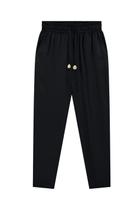 Calça Carrot Lunender Com Detalhe Cadarço Preto