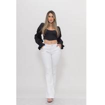 Calça Casual Flare Feminina Boot cut Jeans Básica - Black Jeans