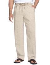 Calça Casual Masculina de Linho com Cordão COOFANDY Caqui XL Calça Casual Masculina de Linho com Cordão COOFANDY Caqui XL