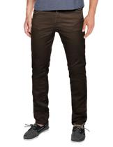 Calça Casual Masculina Slim Fit Match Leg Straight Marrom 30 Calça Casual Masculina Slim Fit Match Leg Straight Marrom 30