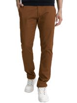 Calça Casual Masculina Slim Tapered Marrom Claro 34