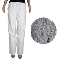 Calça Chef Xadrez Preta Oxford Tam G - CA01 - C/ Bolso e Cós Elástico- RS Acessórios