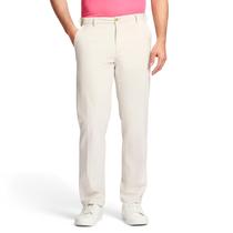 Calça chino IZOD Saltwater Stretch Flat-Front para homens Stone
