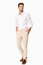 Calça Chino Masculina Regular Kdori Areia Veste Até 56