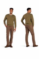 Calça Chino Masculina Slim Sarja Café Lee com Elastano