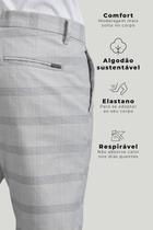 Calça Chino Principe de Gales Comfort - Cinza