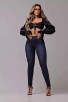 Calça cigarrete com strass na lateral