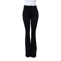 Calça Cigarrete Feminina Flare Sarja Cintura Alta Elastano Lunender Preta Calça Cigarrete Feminina Flare Sarja Cintura Alta Elastano Lunender Preta