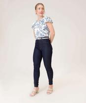 Calça Cigarrete Feminina Jeans Bolsos-73068