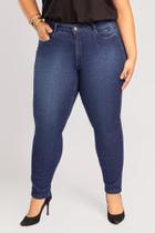 Calça Cigarrete Plus Size Jeans Médio