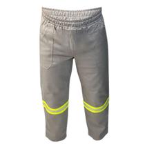 Calca cinza nr10 faixa verde tam. p uniformizar