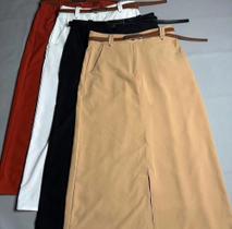 Calça cirrê com cinto, cores variadas tamanho M