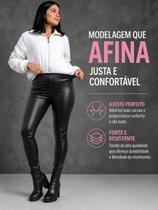 Calça Cirrê Feminina Legging Brilho Confortável Casual e Elegante PU Top Preço Bom Elegante Frio