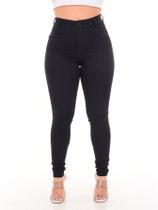 Calça clássica jeans feminina preta de estilo blogueira