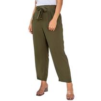 Calça Clochard Social Alfaitaria Reta Lisa Com Amarração E Botões