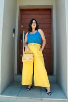calça com cinto Amarelo Classic calça com cinto Amarelo Classic
