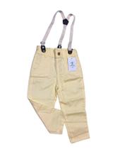 Calça com Suspensório Amarelo Claro Tam.PP (1 Ano)