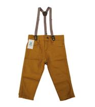 Calça com Suspensório Caramelo Tam.P (1-2 Anos)