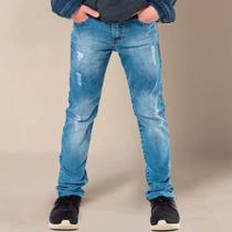 Calça Comprida Juvenil Jeans destroyed Colegial 10 A 16 Anos Revenda
