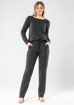 Calça Comprida Pau a Pique Malha Texturizada Preto