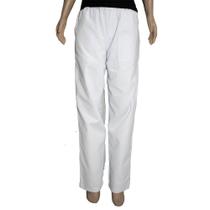 Calça Confeiteiro Brim Branco Tam P - CA10 - C/ Bolso e Cós Elástico- RS Acessórios