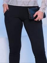 Calça confortável shinny crepe de malha