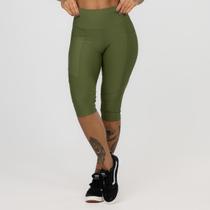 Calça Corsário Cintura Alta Recortes Bolso Blackout Poliamida