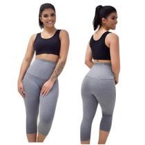 Calça Corsário Cós Alto Modelador Suplex Poliamida Alta Compressão - CINZA MESCLA