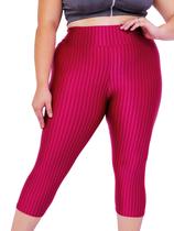 Calça Corsario Poliamida 3D Plus Size Cós Alto Conforto e Resistencia no Dia a Dia