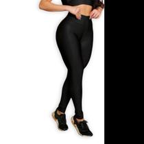 Calça Cós Alto Fitness Leg Legging Cor Preta Treino Casual 129 Calça Cós Alto Fitness Leg Legging Cor Preta Treino Casual 129