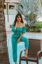 Calça Cos Elástico com Cinto