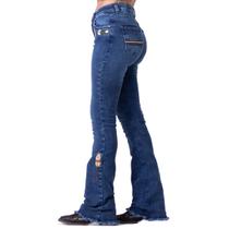 Calca Country Bordada Feminina Jeans Com Laicra Rodeio Farm