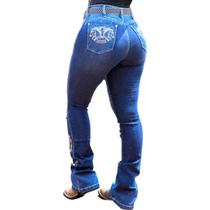 Calça Country Bordada Jeans Premium C/ Lycra Cavalo Bordado Calça Country Bordada Jeans Premium C/ Lycra Cavalo Bordado