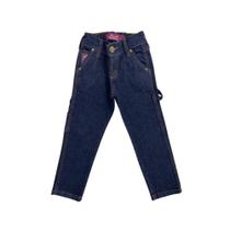 Calça Country Carpinteira Jeans Infantil Os Boiadeiros Azul Escuro Ref.470