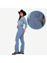 Calça Country de Rodeio Feminina Cintura Alta Com Lycra