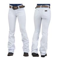 Calça Country Feminina Dock's Flare Sarja Branca Ref.000201664 Calça Country Feminina Dock's Flare Sarja Branca Ref.000201664