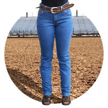 Calça country feminina jeans carpinteira cowboy os boiadeiro